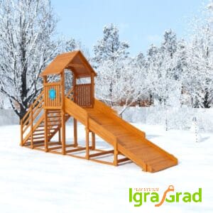 Заливная горка "Snow Fox Start с крышей", скат 4 м