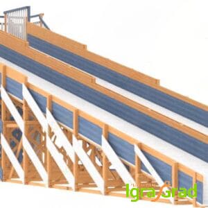 Зимняя деревянная горка, скат 18 м мод.2