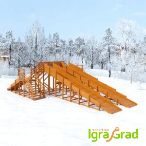 Зимняя горка "Snow Fox", 4 ската