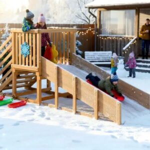 Детская зимняя деревянная горка "Snow Fox", скат 2,8 метров