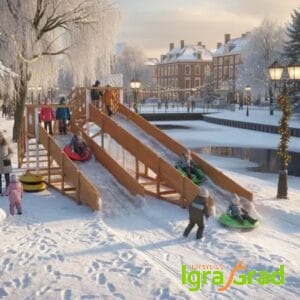 Зимняя горка скат 8+5 м мод.3