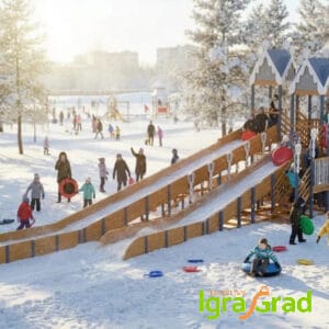 Зимняя деревянная горка "19" с тремя скатами