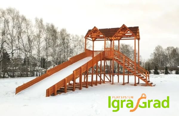 Зимняя горка "Snow Fox Макси", скат 10 м — изображение 2