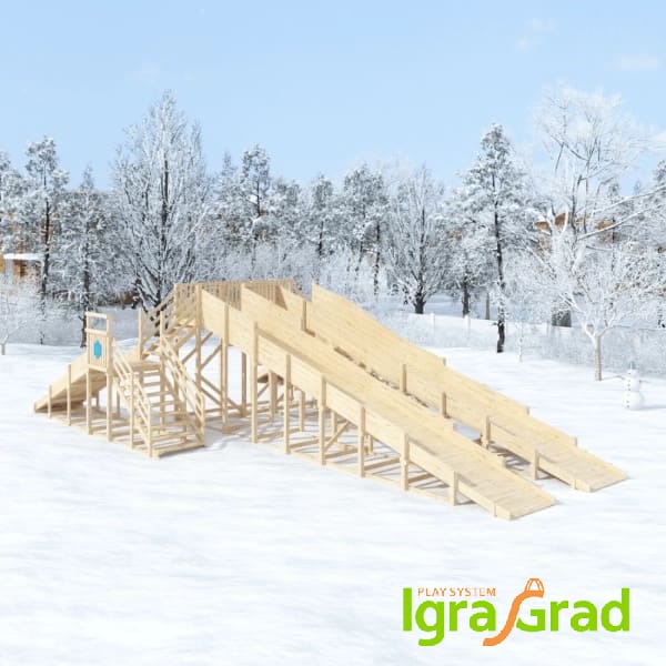 Зимняя горка "Snow Fox", 4 ската, без окраски